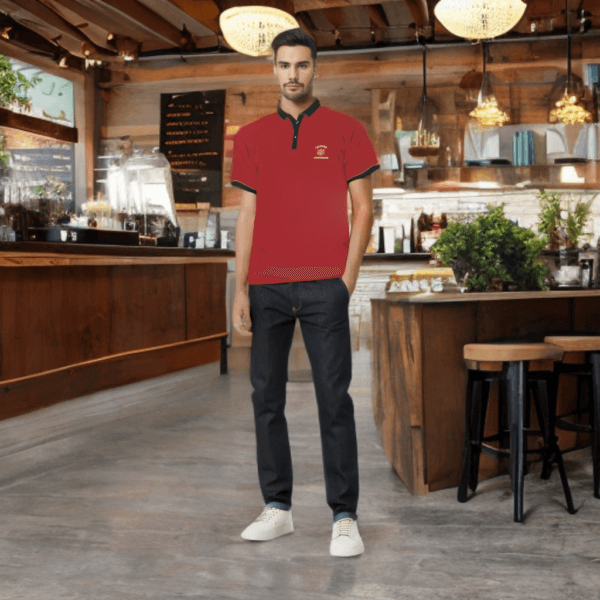 Polo T-Shirt Red Shield Trim Hitam - Gambar 6