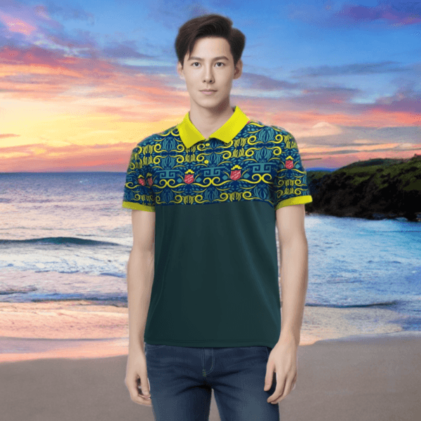Polo T-Shirt Batik Red Shield - Gambar 8