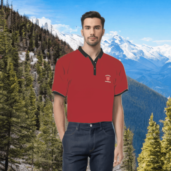 Polo T-Shirt Red Shield Trim Hitam - Gambar 2