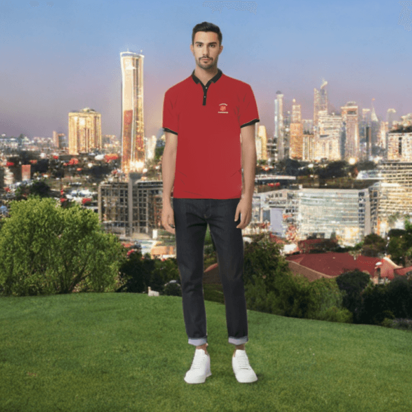 Polo T-Shirt Red Shield Trim Hitam - Gambar 9