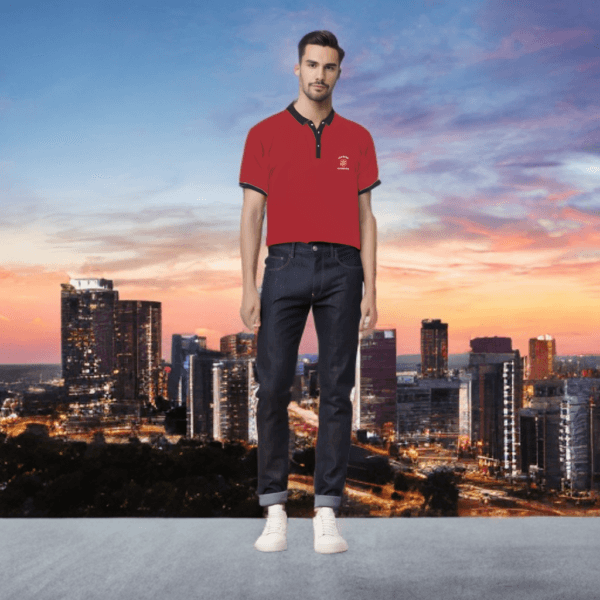 Polo T-Shirt Red Shield Trim Hitam - Gambar 11