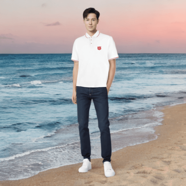 Polo T-Shirt Red Shield (Trim Merah) - Gambar 6