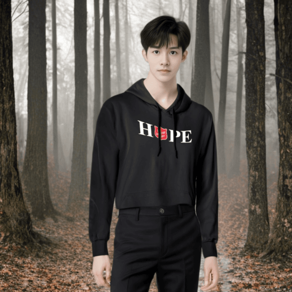 Hoodie Red Shield Hope (Logo Tengah) - Gambar 5