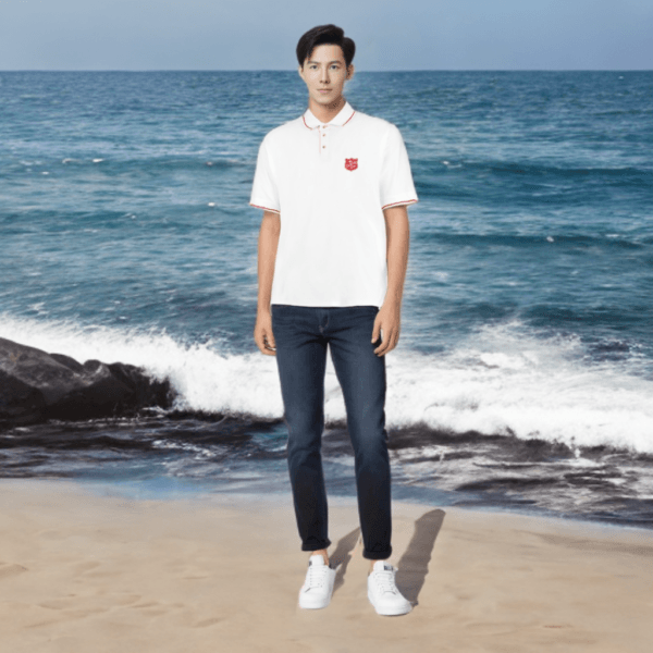 Polo T-Shirt Red Shield (Trim Merah) - Gambar 3