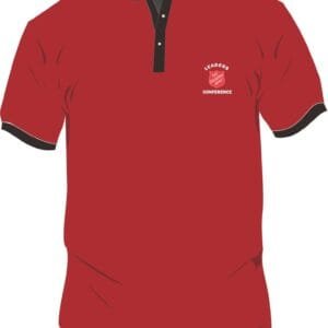 Polo T-Shirt Red Shield Trim Hitam